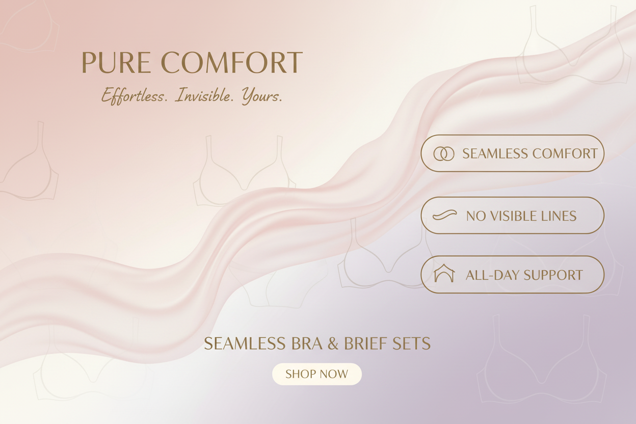 Banner desktop para loja de lingerie confort